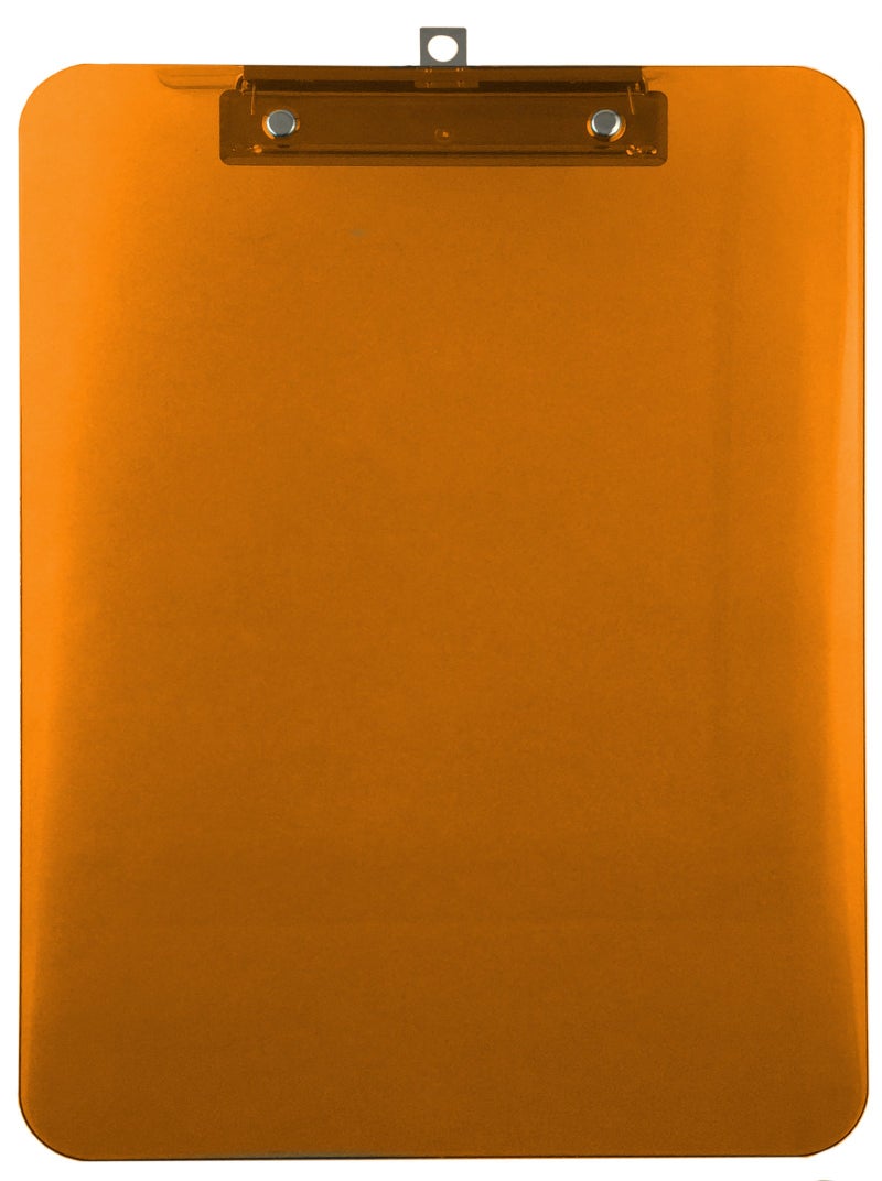 Trade Quest Plastic Clipboard Transparent Color Letter Size Low Profile Clip (Pack of 6) (Orange) - Image 3